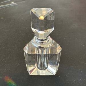 Oleg Cassini Cut Crystal Geometric Vanity Perfume Bottle – Mid-Century Art Deco